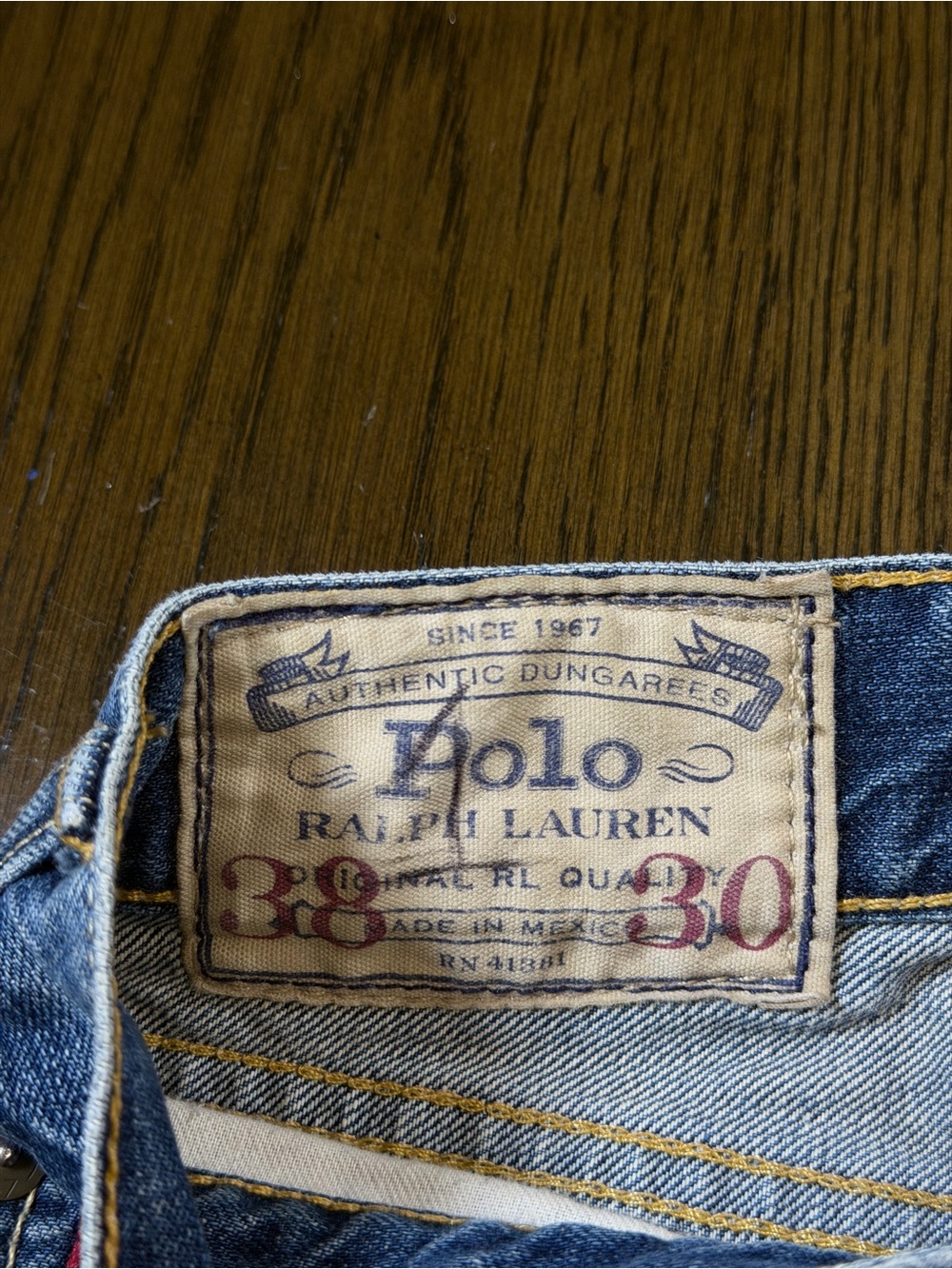 Vintage Y2K Skater Polo by Ralph Lauren Men's Blue Denim Jeans 38x30
